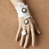 White Lace Pearl Rose Bracelet SD00226