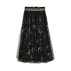 Korean Moon Stars High Waist Long Skirt SD01003