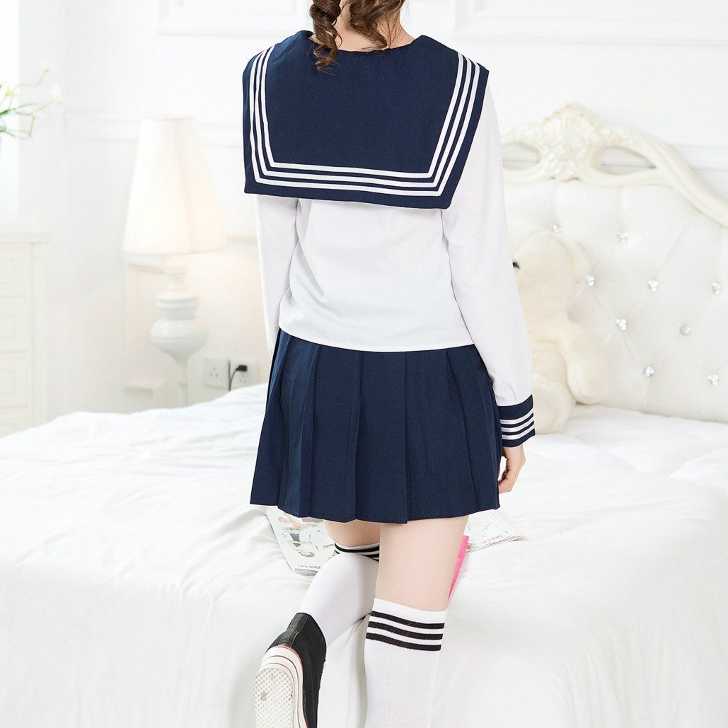 White&Blue School Sailor Uniform SD00396