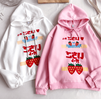 Strawberry Velvet Hoodie Sweater SD00572
