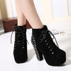 Spiked Studded Rivet Ankle Platform Laced Boots SD00006