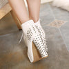 Spiked Studded Rivet Ankle Platform Laced Boots SD00006