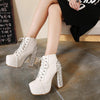 Spiked Studded Rivet Ankle Platform Laced Boots SD00006