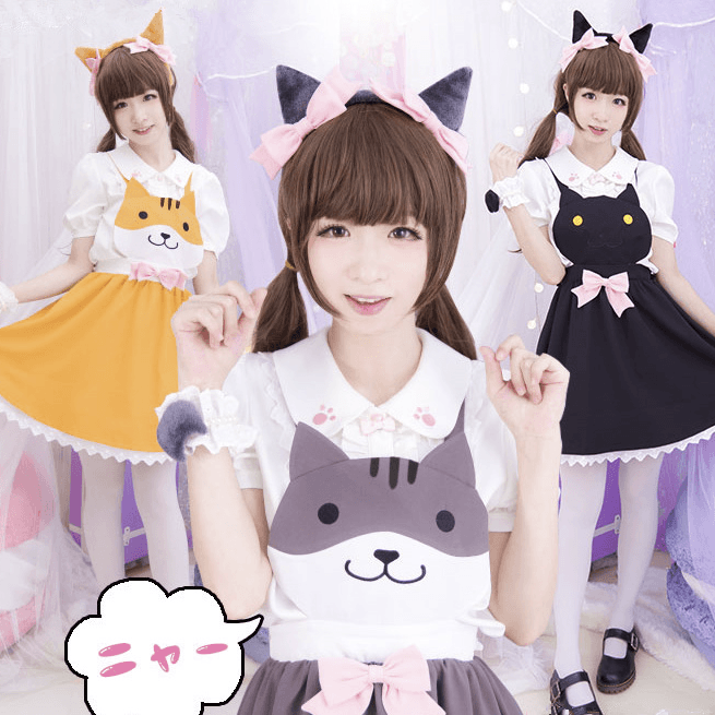 Japanese Neko Atsume Maid Cosplay Dress SD00774