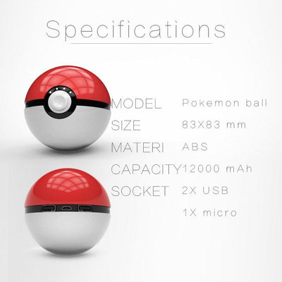 Pokemon Poke ball Portable Charger 12000Mah SD01007