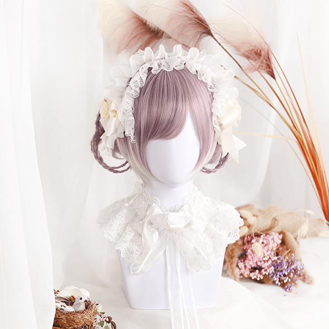 Japanese Harajuku Lolita Gardient Purple Blond Short Wig SD02300