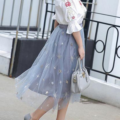 Korean mesh stars skirt SD00645