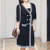 Korean black thin cardigan dress SD00703