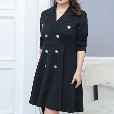 Korean black button dress SD00699