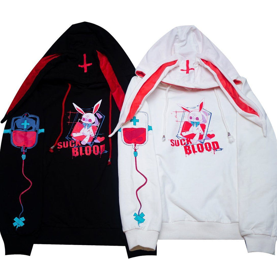 Suck Blood Bunny Ears Hoodie Sweater SD00343