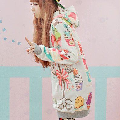 Japanese Harajuku Colorful Cake Print Long Sweater SD00832