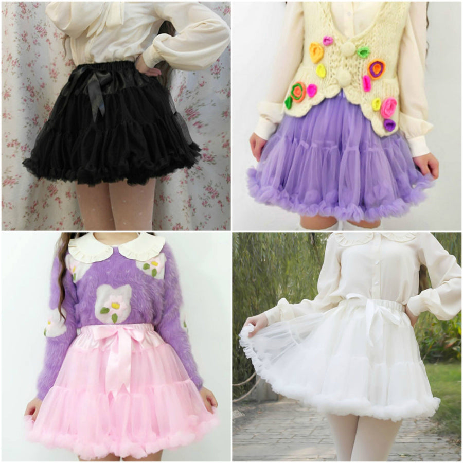 Fluffy Plush Tutu Lolita Inpired Skirt SD00777