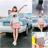 Cute grid pleated skirt SD00628