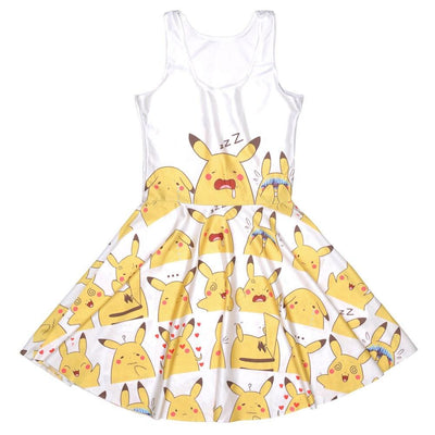 Japanese Anime Pokemon Pikachu Prints Dress SD00683