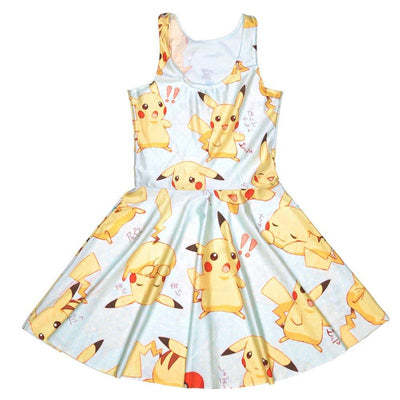 Japanese Anime Pokemon Pikachu Prints Dress SD00683