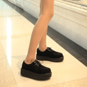 Black Suede Platform Creepers Shoes Ver.6 SD00168