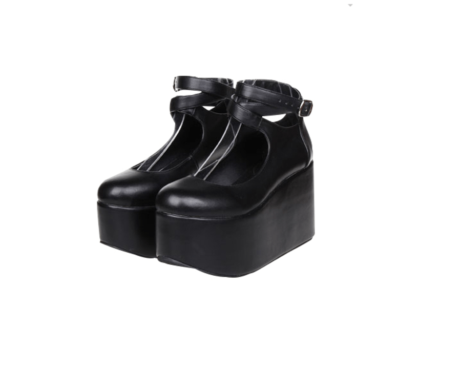 Lolita High Platform Cross Strap Boots Shoes SD00214