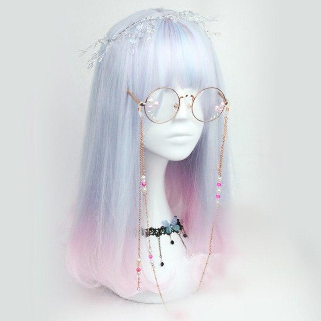 Pastel Blue and Pink Mixed Short Wig SD00438