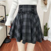 Dark Grey High Waist Plaid Cross Skirt SD00255