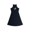 Black Sleeve-less Cut Out Moon Dress SD00132