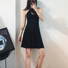 Black Sleeve-less Cut Out Moon Dress SD00132