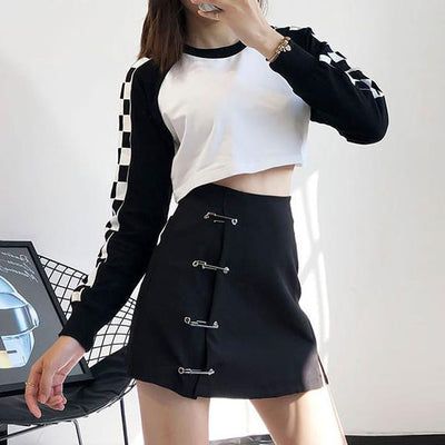 Black White Short Top SD00333