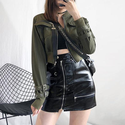 Zipper Strap Short Jacket SD00401