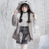 Grey Koala Coat Top Skirt SD00519