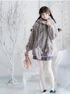 Grey Koala Coat Top Skirt SD00519