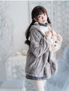 Grey Koala Coat Top Skirt SD00519