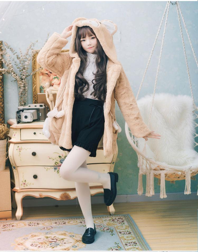 Brown Bear Velvet Plush Coat SD00520