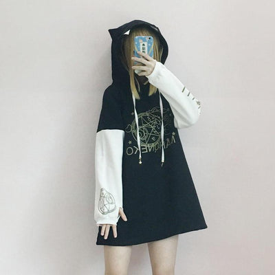 Mahoneko Cat Ears Hoodie Sweater Dress SD00371