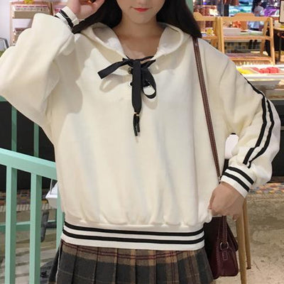 Stripes Loose Hoodie Sweater SD00353