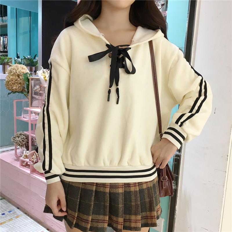 Stripes Loose Hoodie Sweater SD00353