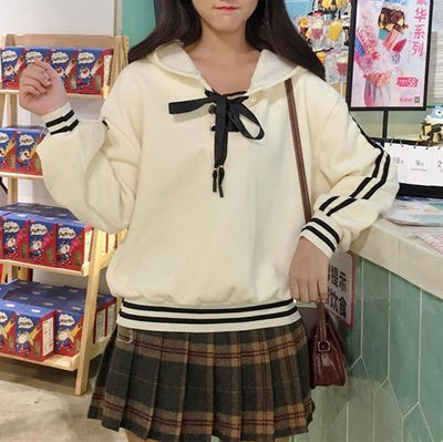 Stripes Loose Hoodie Sweater SD00353