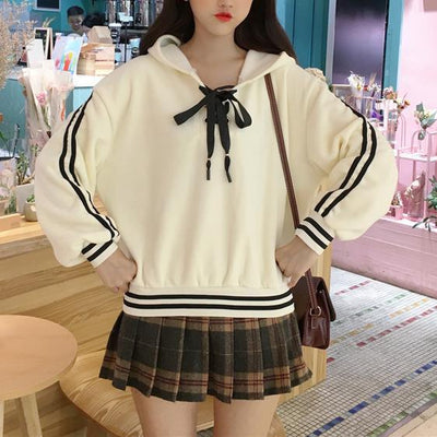 Stripes Loose Hoodie Sweater SD00353