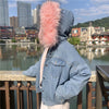 Fluffy Candy Fur Hoodie Denim Jacket SD00409