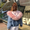 Fluffy Candy Fur Hoodie Denim Jacket SD00409