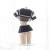 Sexy Transparent Sheer Black Sailor Short School Uniform Lingerie SD00499