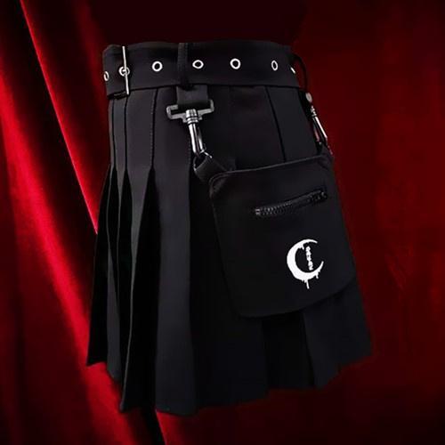 Black Pleated Side Pocket Skirt SD00532