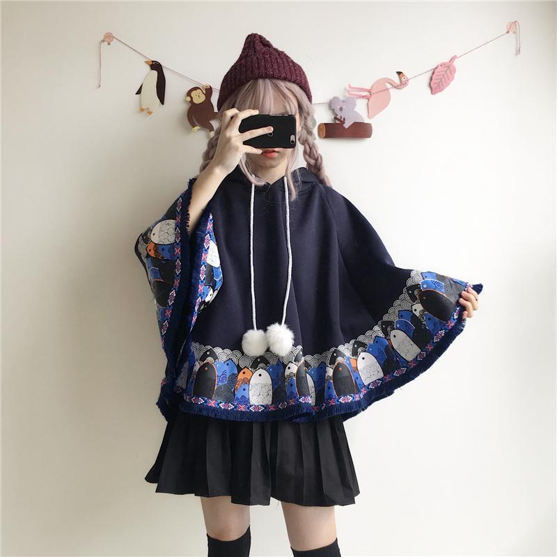 Harajuku Fish Cloak Coat SD00403