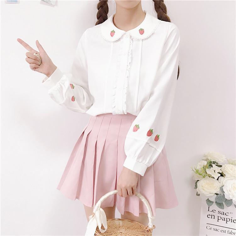 Strawberry Collar Sleeve Blouse Shirt SD00405