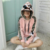 Pink Embroidered Cat Hoodie Sweater SD00322