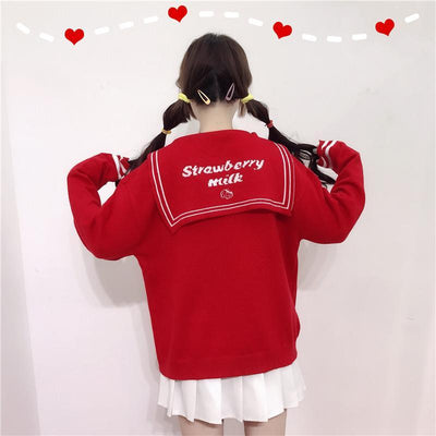 Strawberry Milk Loose Sweater SD00314