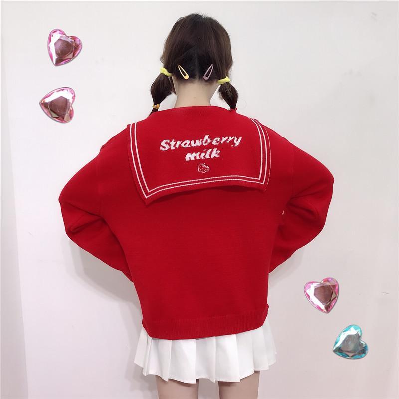 Strawberry Milk Loose Sweater SD00314