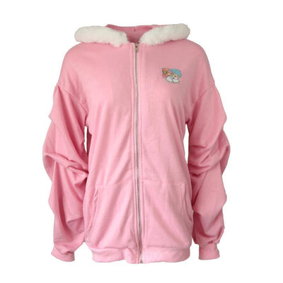 Pink Loose Bunny Ears Hoodie Sweater SD00390