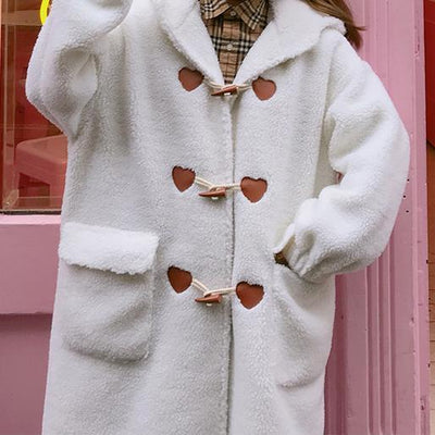 Woolen Heart Loose Coat SD00395