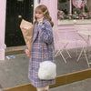 Purple Plaid Long Coat SD00398