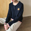 Embroidered Inu Collar Sweater SD00450