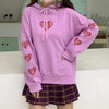 Heart Embroidered Loose Sleeve Hoodie Sweater SD00236